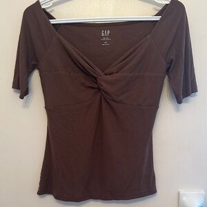 GAP Women's Chocolate Twist-Front Blouse
